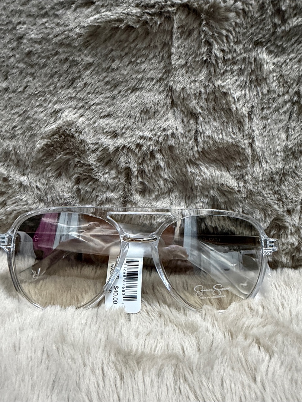 Clear Aviator Sunglasses with Light Gradient Lenses